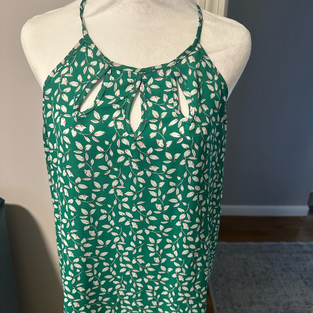 Papermoon Teal and White Leaf Print Top